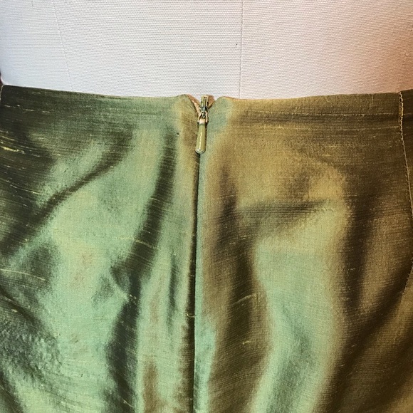 Dana Buchman Green Silk Party Pants Beaded Hem - Picture 4 of 8